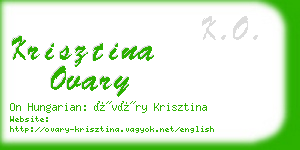 krisztina ovary business card